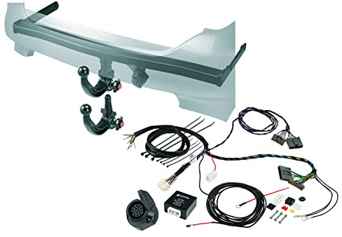 Gancio di traino rimovibile per Jeep Compass (dall'anno di produzione 12/2016) - anche per AdBlue e Hybrid (4xe) / non per Trailhawk - in set con kit di cablaggio specifico per veicolo a 13 poli