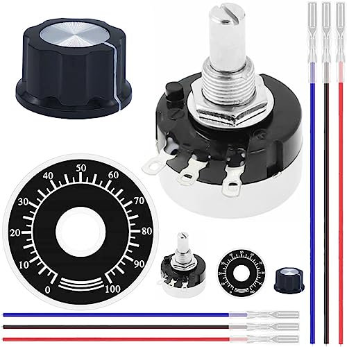 DAOKAI RV24YN20S B103 10K ohm Potentiometer Single Turn Carbon Film Drehpotentiometer – 2er-Pack mit Drehknöpfen, genaue Messung, für die Drehzahlregelung des Wechselrichters