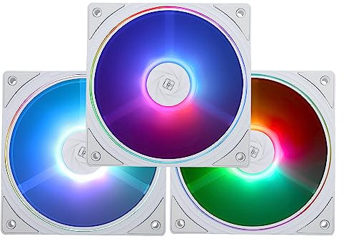 Thermalright TL-S12W-S CPU Fan 120 mm Case Fan ARGB, 4-Pin PWM Connector Quiet Computer Fan with S-FDB Bearing, Up to 1500RPM Cooling Fan (Pack of 3)