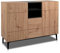 KHG Kommode groß mit 10 Fächern & 3 Drehtüren modern, aus Holzwerkstoff Holzoptik lackiert, Gestell & Akzente in schwarz - 120 x 90 x 42 cm (B/H/T)