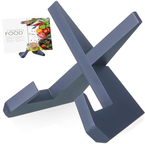 Sunnychicc Cookbook Stand for Kitchen, Recipe Book Holder for Kitchen Counter, Wooden Cookbook Holder, Rustic Cook Book Stand