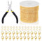 Swpeet Catena a maglia barbazzale, per gioielli fai da te e collane, ca. 9,1 m di lunghezza x 3 mm, con maglie piatte, set da 102 pezzi, con anellini aperti, chiusura a moschettone e pinza per