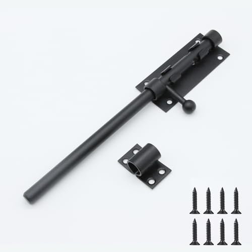 Lxoraziy 245mm Pestillo Para Puerta de Acero Inoxidable, Cerradura de Perno de Puerta Deslizante con Agujero para Candado, Pestillo Puerta con Tornillos para portón, Puertas de Garaje, Jardín