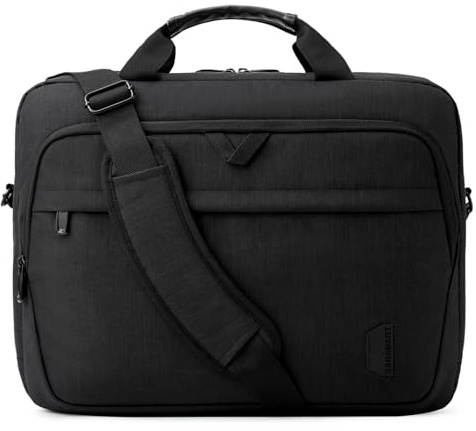 bagsmart 17.3 Inch Laptop Bag, Expandable Computer Birefcase Bag Men Women, Laptop Shoulder Bag, Work Bag Business Travel Office,Black