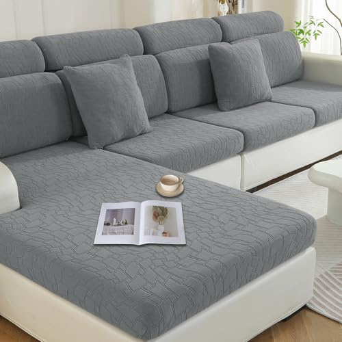Ystyle Copricuscini Divano Elasticizzato, Copricuscini Per Divani Natalizio Antigraffio, Copri Cuscino Divano, Copriseduta Divano Elasticizzato, Copricuscino Divano (3 Posti, Grigio Chiaro)