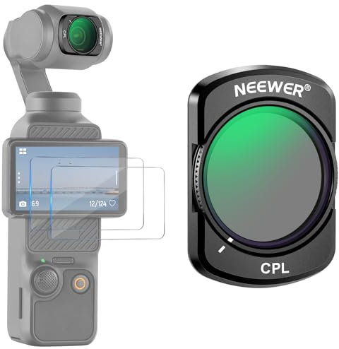 NEEWER Magnético CPL Filtro Compatible con dji Osmo Pocket 3 Creator Combo Accessories, Kit de Filtro Polarizador Circular Multicapa con 2 Protectores de Pantalla, Accesorios para Action CAM