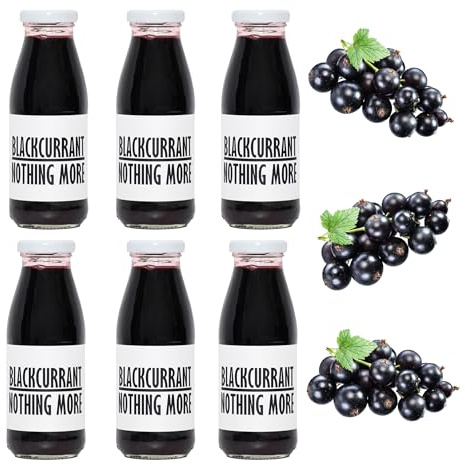 PRESSUICE Fresh Blackcurrant Nothing More Juice not from concentrate - 6 bottles pack x 250 ml Fruit Juices NFC - Pressed Sour Drink - No added Sugar - Natural Press For drinks cocktails or lemonades