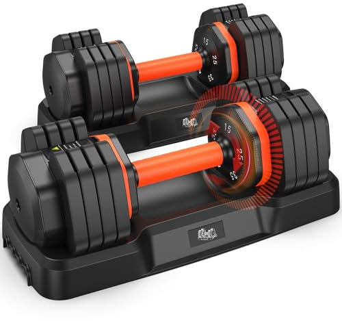 Space-Saving LIFEOG Home Gym Combo: 5-in-1 Adjustable Dumbbells & Foldable Weight Bench – The Ultimate Full-Body Strength Set