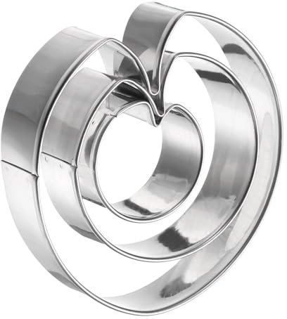 sourcing map Juego de 3 cortadores de galletas de hoja de loto, varios tamaños, acero inoxidable, venas, flores, pasta de azúcar, pétalos, moldes para pastelería, fondant y galletas