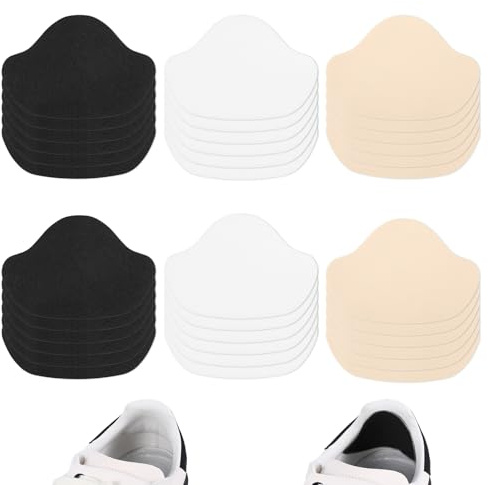 18 par hälskydd för skor, 3 färger sneakers skor hälreparation, självhäftande hälkuddar skor, PU-läder hakskydd sko, klack mig hällapp, tunn och lätt