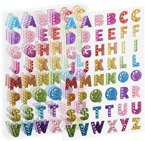192 Pieces Self-Adhesive Letter Number Stickers, Sticky Alphabet Sticker
