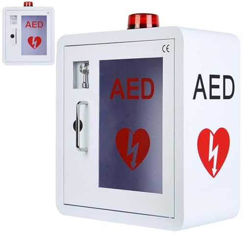 Förvaringsskåp For AED-defibrillator, Väggmonterad Första Hjälpen-låda, Väggmonterad AED-larmlåda Med Handtag, Väggfodral For AED, For Hemmet, Vård, Buss, Offentliga Platser