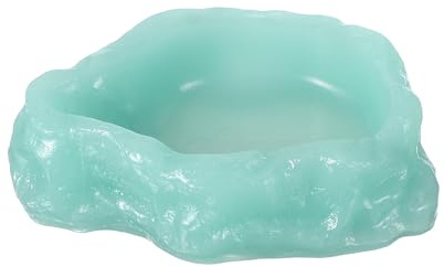 sourcing map Reptile Food Bowl, Reptile Feeding Dish Corner Bowl Water Resin Rock Worm Feeder Dish XS (3.7 In, Glow Light Green), Intended for Lizards/o/Scaled Pet/Leopard o/Spiders