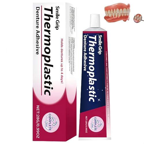 Adhesivo termoplástico para dentaduras postizas, cómodo revestimiento de larga duración sin pegamento, pegamento dental para dientes, mejora el ajuste, la comodidad y la estabilidad (1 Piezas)