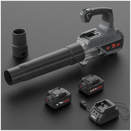 Soplador de Hojas Inalámbrico Aspirador y Trituradora Eléctrico Jardín Liviana 18300 RPM con Batería Cargador para el Cuidado del Césped Cortes Polvo Patio Nieve Host + Battery*2