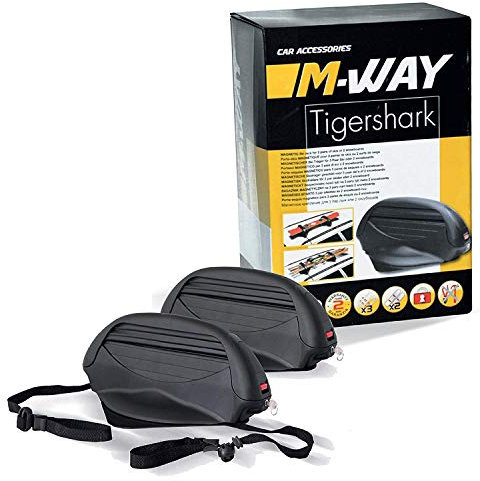 PORTASCI PORTA SCI SNOWBOARD AUTO MAGNETICO TIGERSHARK OMOLOGATO M-WAY - DOTATO DI SISTEMA ANTIFURTO - STUDIATO PER IL TRASPORTO DI 3 PAIA DI SCI O 2 SNOWBOARD MONTAGGIO SUL TETTO DELL'AUTO.