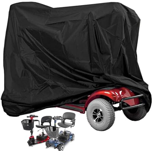Heavy Duty Mobility Scooter Cover with Storage Bag,190D Oxford Electric Scooter Rain Cover Waterproof Outdoor,Anti-UV Wheelchair Storage Cover,Protect from Dust Dirt Snow Rain Sun