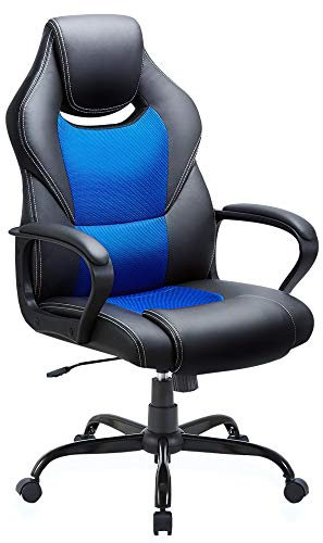 BASETBL Bürostuhl Racing Stuhl Gaming Stuhl Sessel Schreibtischstuhl Ergonomisch Drehstuhl Sportsitz bürostuhl mit Rückenlehne, Wippfunktion, Höhenverstellung, gepolsterter Armlehne Chefsessel