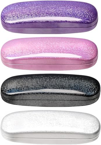 ZONLY Eyeglasses Case,(4 Piece) Unisex Hard Shell Eyeglasses Cases Protective Case For Glasse (Style A)