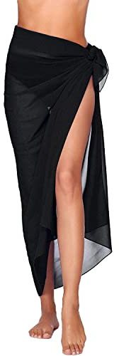 MAKFORT Damen Strandkleid Sarong Pareo Bikini Cover up Sommer Durchsichtig Bikini Kleid Multifunktional Damen Pareos Strandkleider