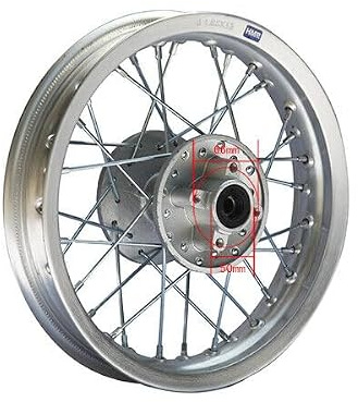 HMParts Jante en aluminium 12 arrière argent anodisé, convient pour presque tous les modèles avec axe de 12 mm, Dirt Bike, Pit Bike, XMOTOS, MotoCross