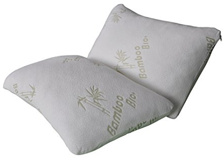 Herzberg, Oreiller de Luxe en Bambou Queen 50x76cm HG5076BM-blanc