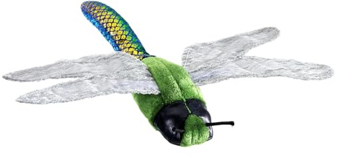 Folkmanis Mini Dragonfly Finger Puppet, Green, Blue, White