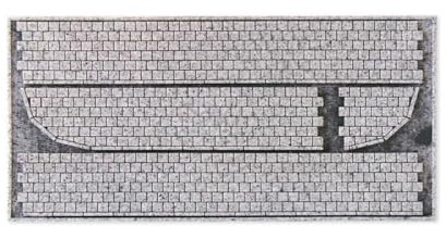NOCH Struktur-Bürgersteig „Kopfsteinpflaster“, hochwertiges Diorama Material, 2 Stück, 2,4 cm breit, Gesamtlänge 83 cm für Spur H0