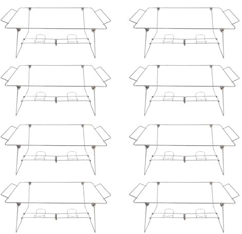 Hyuetrsa 32 Pcs Buffet Wire Rack Buffet Rack with Plastic Tongs, Reusable Buffet Wire Rack Chafing Stand Forks and Spoons for Catering Pan Food Dish Serving Tray Buffet Birthday Supply (Silver)
