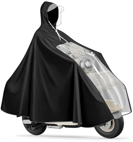 WANDGU Poncho de Pluie pour Vélo: Capuche Anti-Pluie Imperméable Réutilisable - Protection Intégrale pour Vélos/VTT/Électriques (Compact, Portable, Idéal Randonnée & Ville)