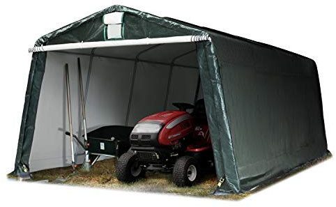 TOOLPORT 3,3 x 6,2 m Garage, abri de Stockage, PE 450 N, Tente Garage Vert foncé