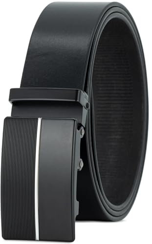 LINDENMANN Automatik-Gürtel Herren Rindleder schwarz, Farbe/Color:schwarz, Size US/EU:Bundweite 100 cm Gesamtlänge 115 cm W 39.5 XL