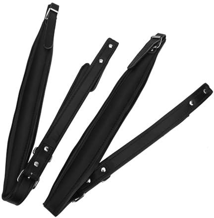 Accordion Shoulder Straps, Adjustable Accordion Shoulder Belts Multi Colors PU Accordion Straps Comfortable Accordion Belts Shoulder Belts Straps for 16-120 Bass Accordions (Black)