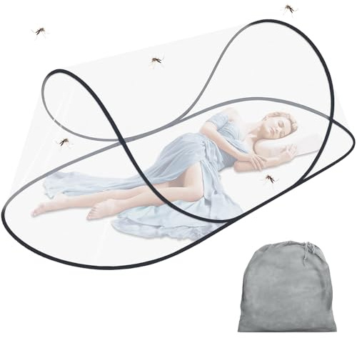 Moskitonetz Pop Up, 200 x 80 x 56 cm Faltbares Mückennetz, Tragbares Campingzelt, Familien Moskitonetz Bett für Bett, Camping, Reise, Indoor, Einfache und Tragbar