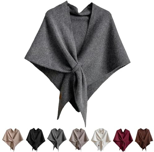 Pashmina Wraps for Women UK Pashmina Shawls and Wraps Women Knitted Cape Woolen Cashmere Shoulder Top Sweater Shawl Oversized Scarf 2025 Womens Casual Open Front Lightweight Wool Cardigans with Loop