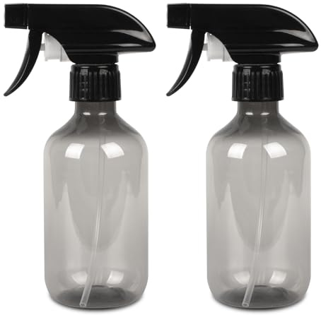 SZSLMY 2 Pcs 300ml Spray Bottles for Cleaning, Plastic Empty Hair Water Spray Bottles, Adjustable Refillable Plant Mister Sprayer Bottle Atomizer for Home Gardening Hair Plants (Gray)