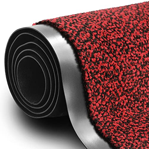 casa pura Tapis d'entrée antisalissure - Paillasson Absorbante Lavable - Tapis de Porte élimine Les Saletés - Tapis de propreté Résistant Usage intérieur Extérieur, 60x90 cm Rouge-Noir, Sky Performa