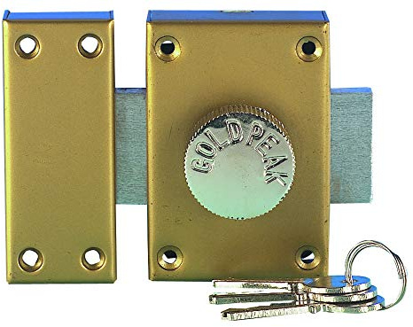 TEC HIT 561231 - Verrou de Sûreté à Bouton - 3 Clés - Diamètre 25 mm - Bout Carré - En Bronze