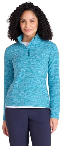 Mountain Warehouse Snowdon Melange Fleece-Pullover Damen - dünner, Warmer Winter-Pullover aus Fleece für Damen zum Laufen, Wandern, Joggen und für Sport und Outdoor Hell Aquamarin Damengröße EU 38