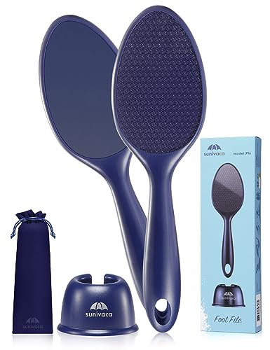 Sunivaca Hornhautentferner, 2 in 1 Grobe und feine Nano Glas Hornhaut Entfernen Fuß (Blau)