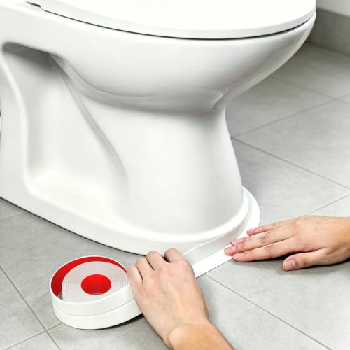 Mokani Bath Sealant Strip Self Adhesive, 1 Roll Bathroom Sealant Tape | Caulk Strip Waterproof, Bath Seal for Toilet, Bathtub, Shower, Sink, Wall Corner, Kitchen with Sealing Tool (38mm x 3.2m)