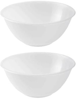 Homeshopa Plastic Mixing Bowl, 2 Litre 2 Pk Reusable Kitchen Cooking Serving Bowl, Non Slip Base, Compact & Stackable, Popcorn Salad Bowl for Food Prep Baking, Dishwasher Safe, 20cm Clear