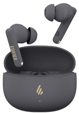 Edifier X5 Pro Kopfhörer mit aktiver Geräuschunterdrückung mit KI-verbesserten Anrufen, Transparenz, Schnellladung, Gaming-Modus, IP55 wasserdicht, kabellose Bluetooth-Kopfhörer 5.3, Grau