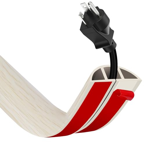Passe Cable Sol Cache Fil Électrique Auto-Adhésif 1M - Petit Canal de Câble Flexible en PVC pour Bureau, Maison, Concert - Protection des Fils et Prévention des Trébuchements