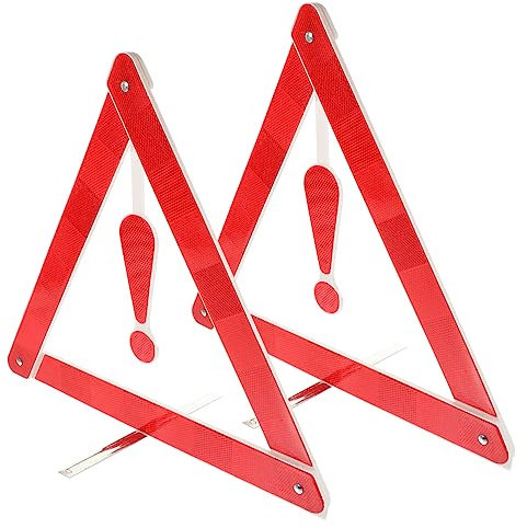 AKOOSY 2pezzi Kit Sicurezza Stradale Triangolo Segnale Avvertimento Auto Resistente per Assistenza Stradale e Manutenzione Veicoli