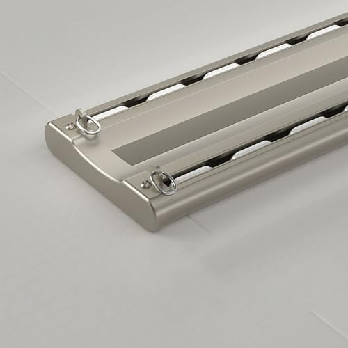 Riel De Cortina Doble Resistencia, Rieles Para Cortinas Techo De Aluminio, Barra Cortina Doble Para Sala De Estar, Dormitorio, Separador De Ambientes(Metallic,3m(9.8ft))
