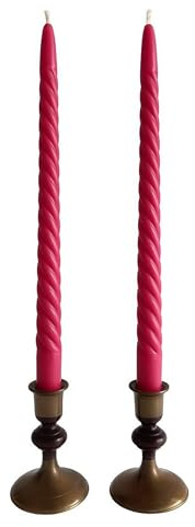 CanBee – 2 Candele Ritorte in Cera d’Api Naturale 35×2 cm – 5 Ore – Stoppino in Cotone – Senza Fumo – Ecologiche – Decorazioni Natale, Cene, Cerimonie, Matrimoni, Rituali, Meditazione, Yoga (Rosso)