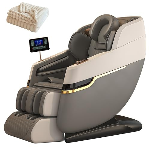 LFFTBK Sillón De Masaje De Cuerpo Completo con Calefacción Y Funcionalidad Bluetooth Masaje Rodante 4D con Sofá Reclinable SL-Track