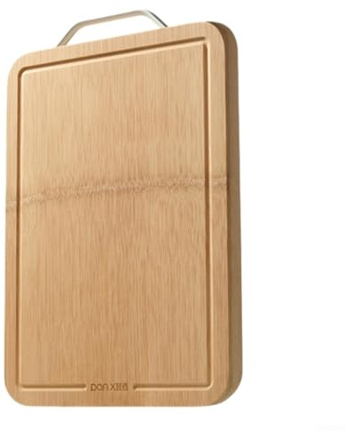 Planche en bois rectangulaire fonctionnelle pour hacher les légumes, les fruits et servir des apéritifs à la maison pour la cuisine (30 x 45 x 1,8 cm)
