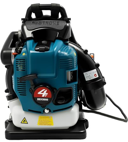 Soplador de hojas de gasolina, mochila de 75,6 cc, soplador de hojas con motor de 4 tiempos, arranque manual, soplador de hojas sobre gasolina 92, arranque manual de tubo de 180°, ajuste de altura